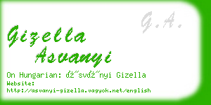 gizella asvanyi business card